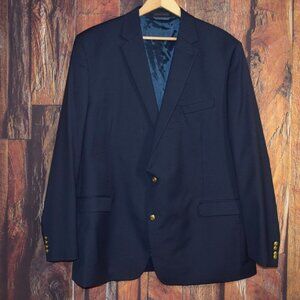 New w Tags! STAFFORD Hopsack Men's 50 LONG Classic Navy Blazer